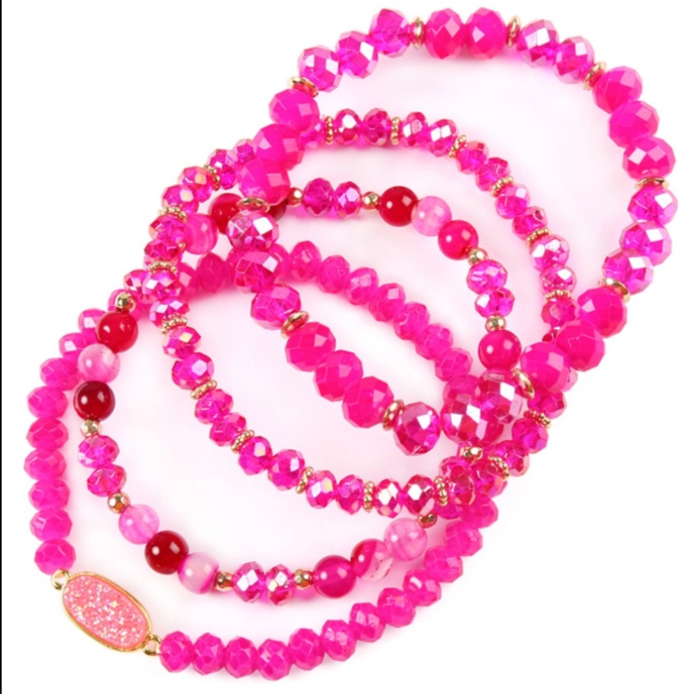 FREE SHIPPING 5 bracelets ⬇️⬇️DRUZY OVAL MIXED
BEADS BRACELET
SET - Picture 4 of 10